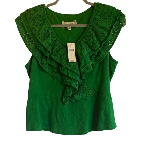 ANTHROPOLOGIE Jodi Ruffled Eyelet Crop Top - Picture 3 of 4